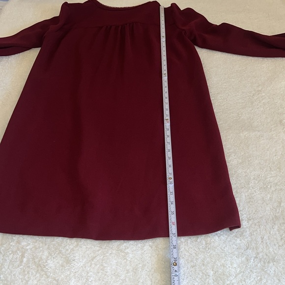 Gerard Darel Lace Detail Shift Dress Burgundy Size 40 (US 8) - Picture 10 of 10